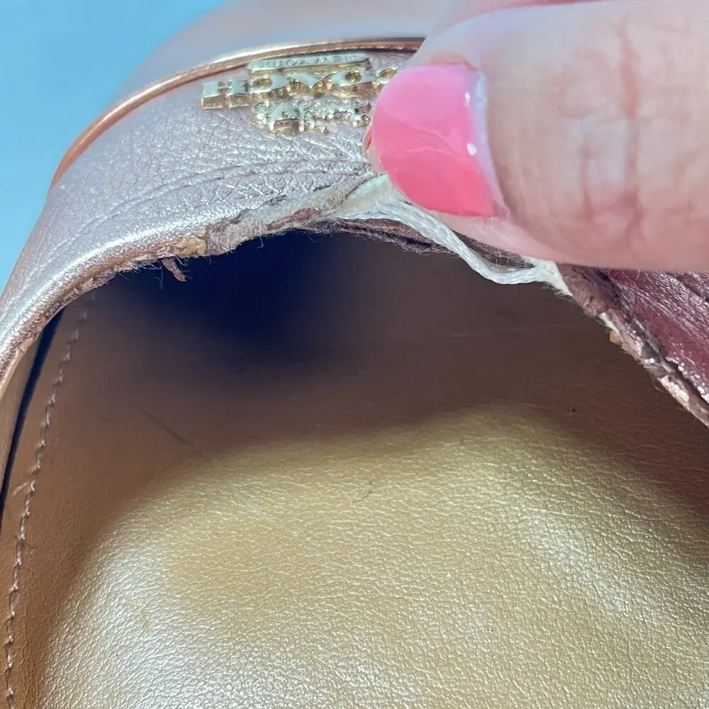 Coach Chelsea Rose Gold Casual Comfort Slip On Ballet Flats A01329 Women's Sz 9B